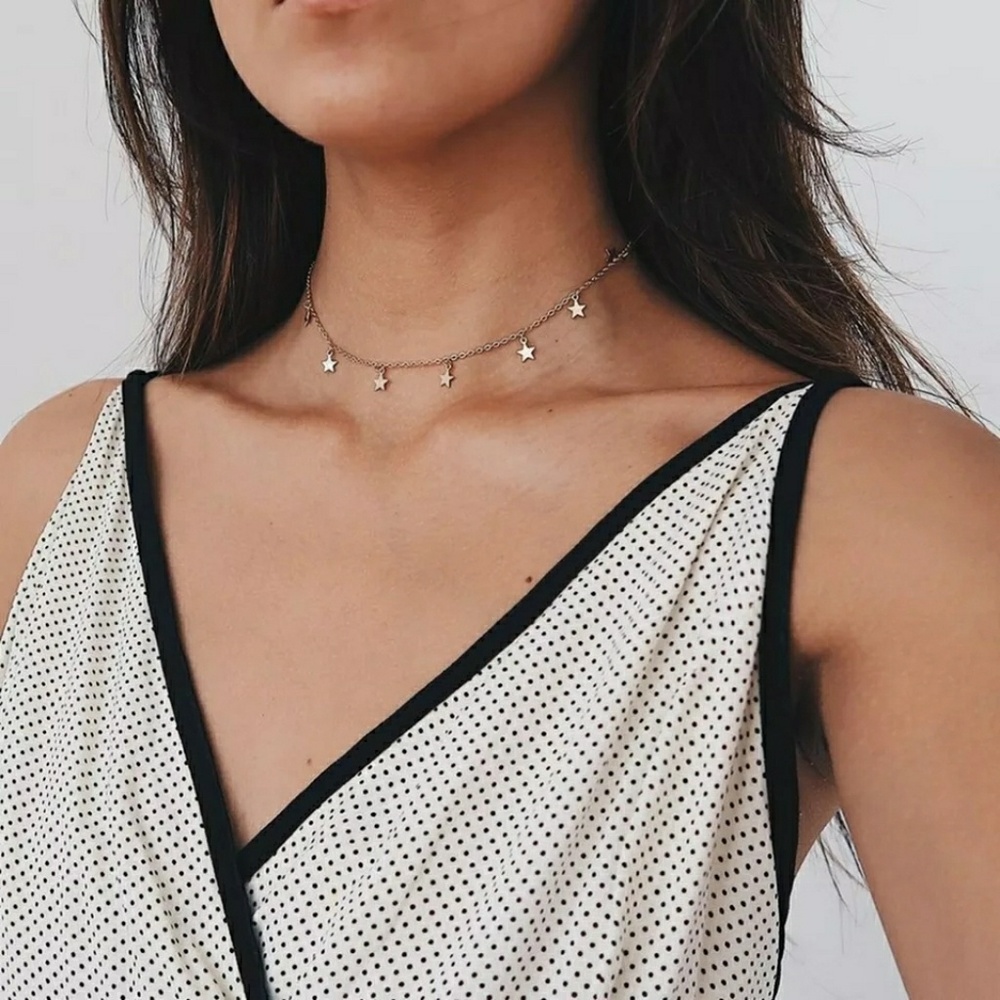 Womens Boho Star Chain in Silver